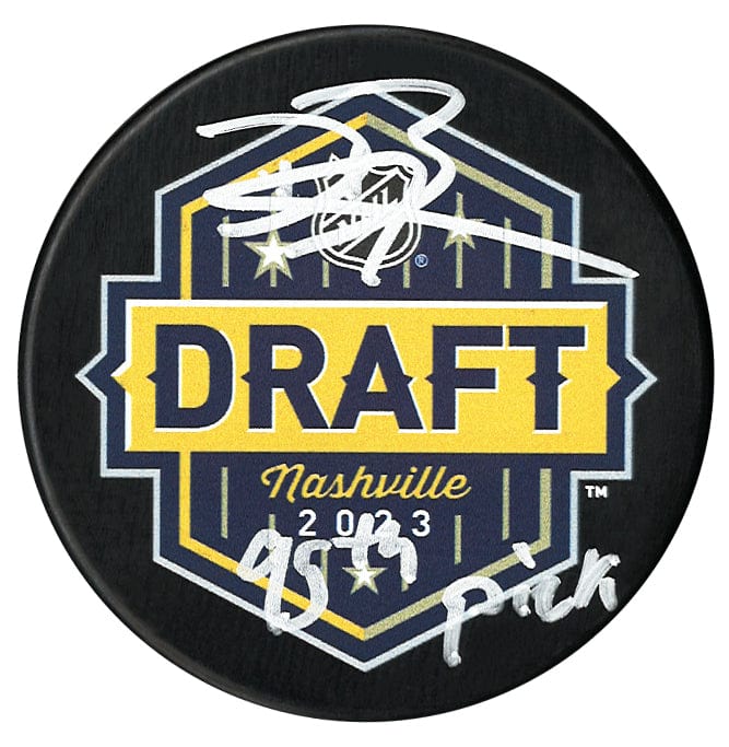 Denver Barkey Autographed 2023 Inscribed NHL Draft Puck CoJo Sport Collectables Inc.