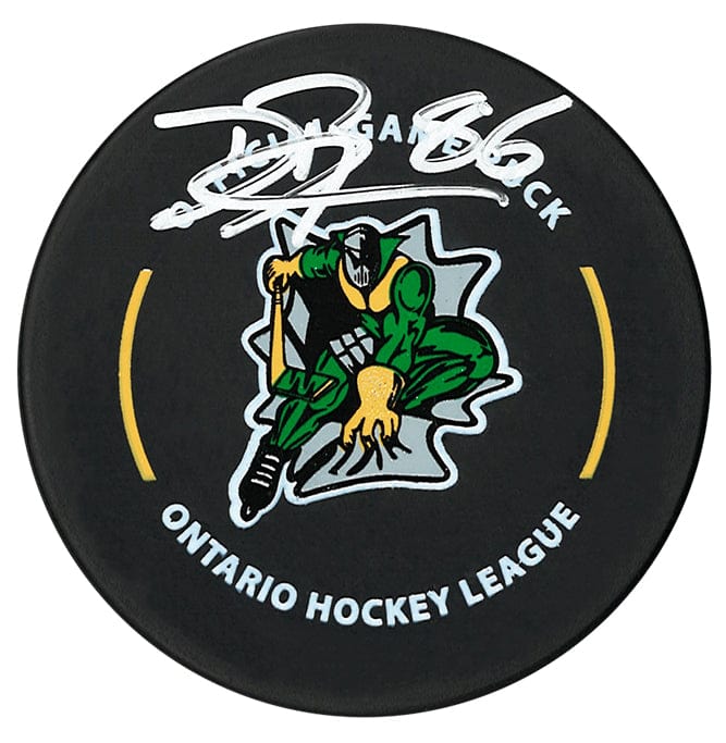 Denver Barkey Autographed London Spider Knights Official Puck CoJo Sport Collectables Inc.
