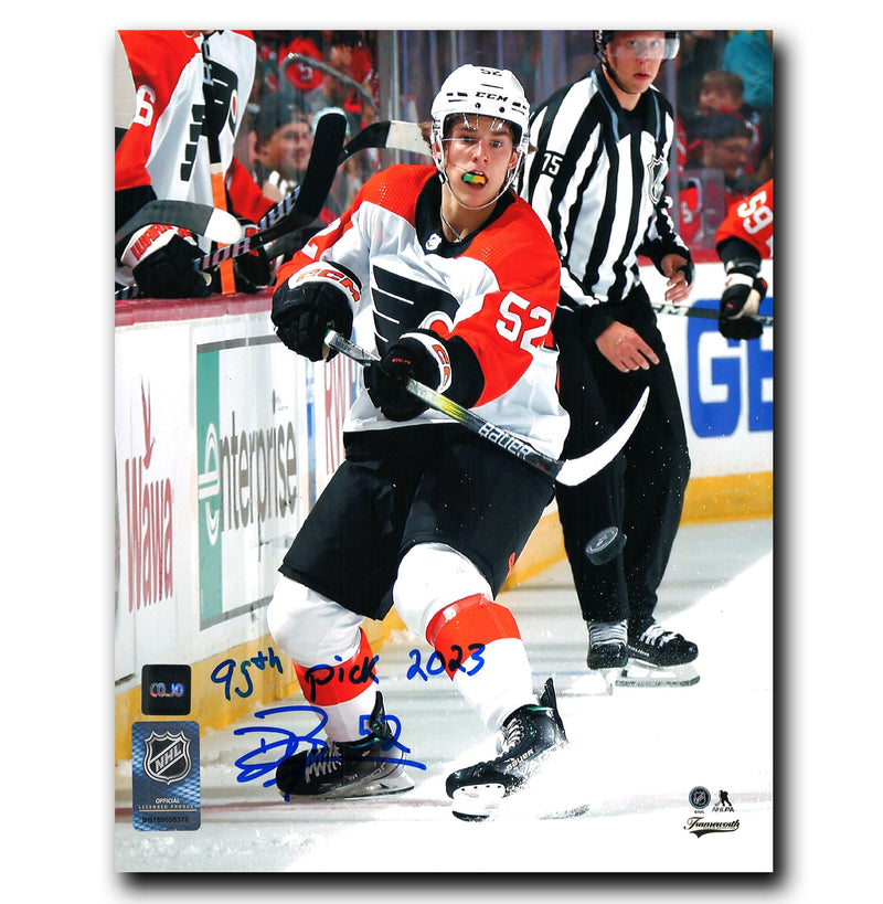 Denver Barkey Philadelphia Flyers Autographed Draft Inscribed 8x10 Photo CoJo Sport Collectables Inc.