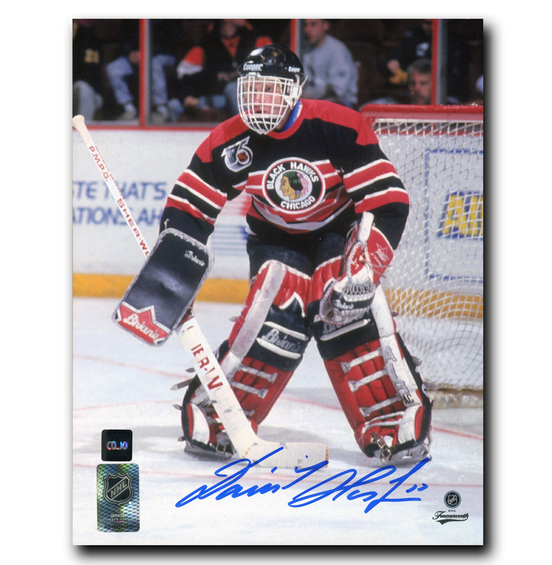 Dominik Hasek Chicago Blackhawks Autographed Crease 8x10 Photo CoJo Sport Collectables Inc.