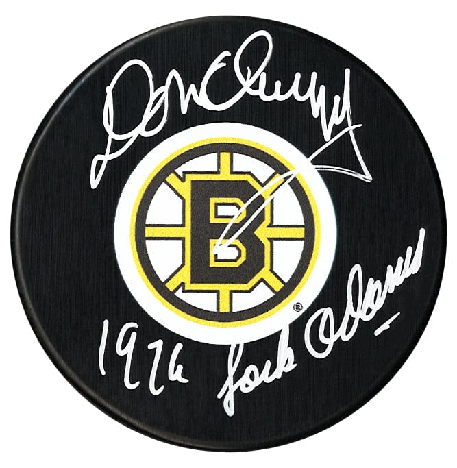 Don Cherry Autographed Boston Bruins 1976 Jack Adams Inscribed Puck CoJo Sport Collectables Inc.