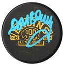 Don Cherry Autographed Boston Bruins Centennial Season Camo Puck (Baby Blue) CoJo Sport Collectables Inc.