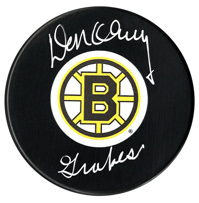 Don Cherry Autographed Boston Bruins Grapes Inscribed Puck CoJo Sport Collectables Inc.
