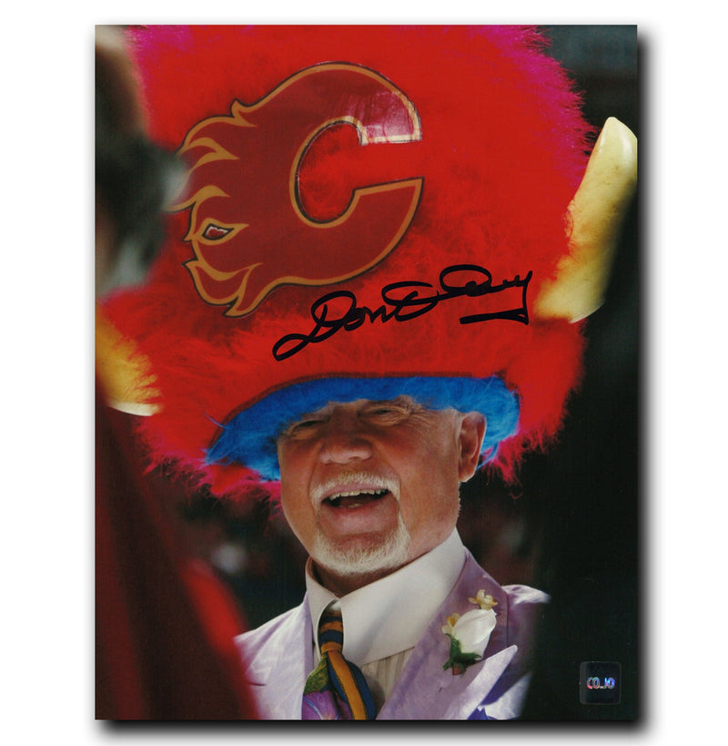 Don Cherry Autographed Flames Hat 8x10 Photo CoJo Sport Collectables Inc.