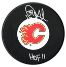 Doug Gilmour Autographed Calgary Flames HOF Inscribed Puck CoJo Sport Collectables Inc.