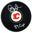 Doug Gilmour Autographed Calgary Flames Stanley Cup Inscribed Puck (Small Logo) CoJo Sport Collectables Inc.