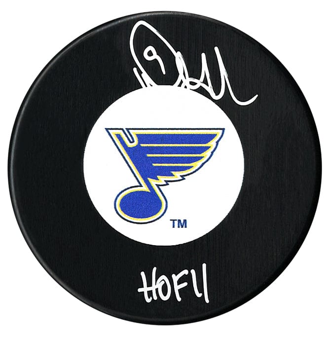 Doug Gilmour Autographed St. Louis Blues HOF Inscribed Puck CoJo Sport Collectables Inc.