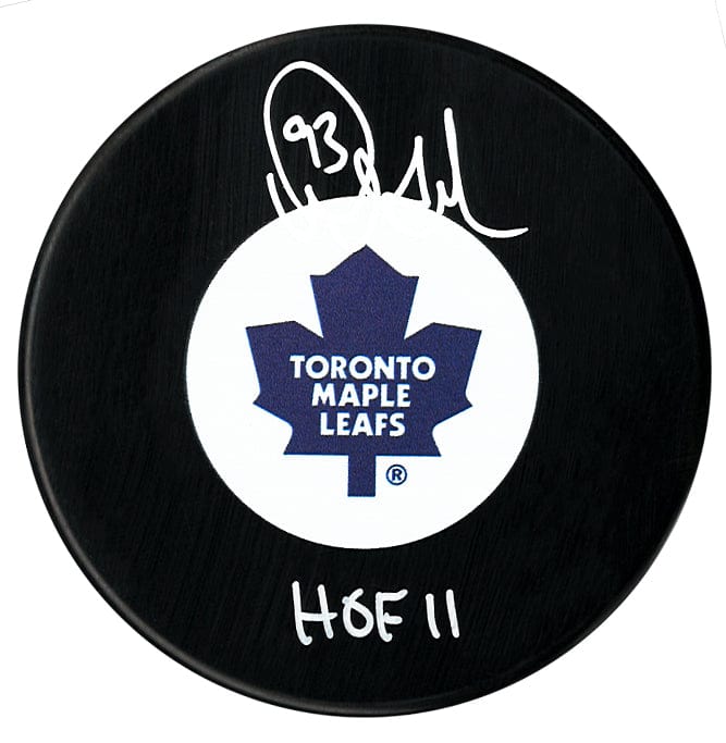 Doug Gilmour Autographed Toronto Maple Leafs HOF Inscribed Puck CoJo Sport Collectables Inc.
