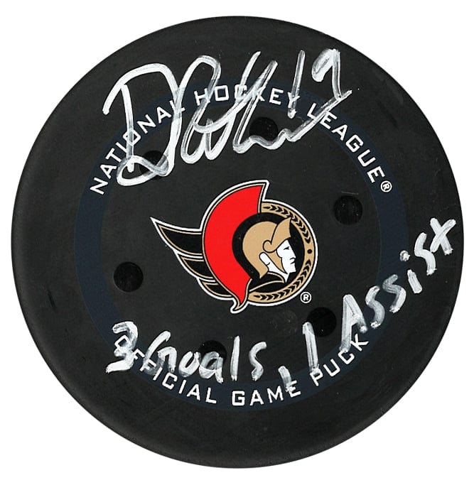 Drake Batherson Autographed Ottawa Senators 10/25/21 Game Used Inscribed Puck (Tape Wrapped) CoJo Sport Collectables Inc.