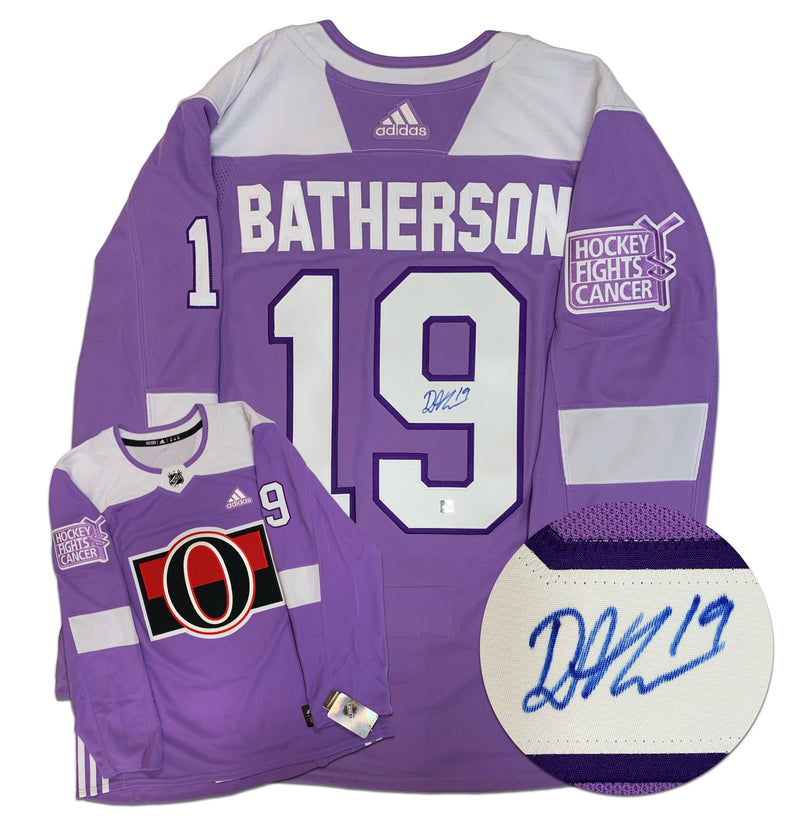 Drake Batherson Ottawa Senators Autographed Hockey Fights Cancer Adidas Warm-Up Jersey CoJo Sport Collectables Inc.