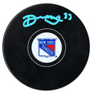 Dylan Garand Autographed New York Rangers Puck (Baby Blue) - CoJo Sport Collectables Inc.