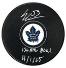 Easton Cowan Autographed Toronto Maple Leafs 1st NHL Goal Inscribed Puck CoJo Sport Collectables Inc.