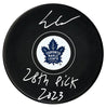 Easton Cowan Autographed Toronto Maple Leafs Draft Inscribed Puck CoJo Sport Collectables Inc.