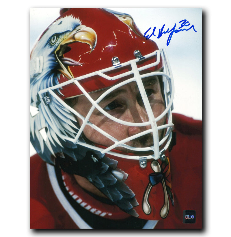 Ed Belfour Chicago Blackhawks Autographed Mask 8x10 Photo CoJo Sport Collectables Inc.