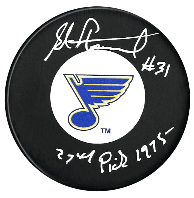 Ed Staniowski Autographed St. Louis Blues Draft Inscribed Puck CoJo Sport Collectables Inc.