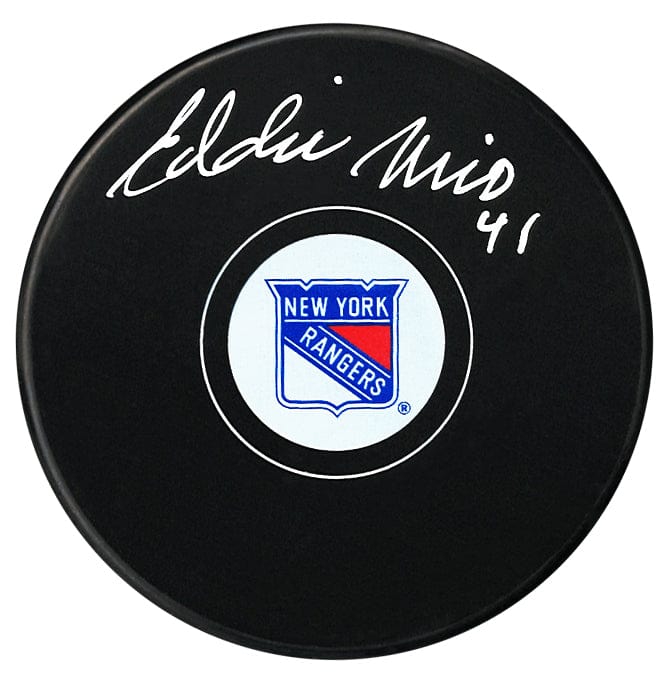 Eddie Mio Autographed New York Rangers Puck CoJo Sport Collectables Inc.