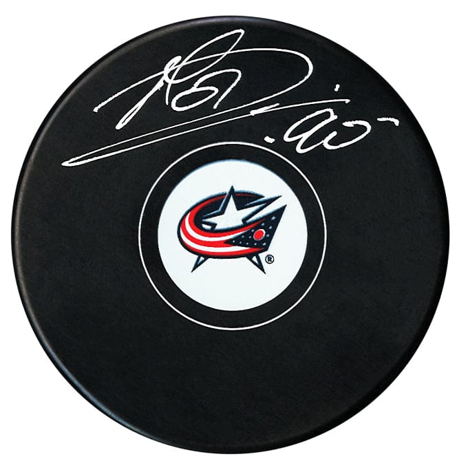 Elvis Merzlikins Autographed Columbus Blue Jackets Puck CoJo Sport Collectables Inc.
