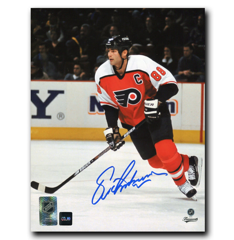 Eric Lindros Philadelphia Flyers Autographed 8x10 Photo (Orange) CoJo Sport Collectables Inc.