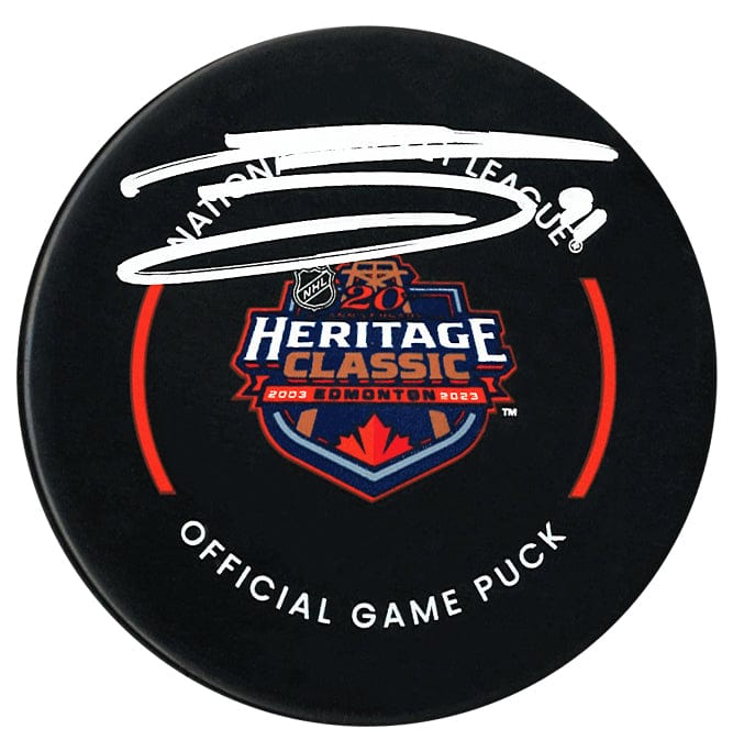 Evander Kane Autographed Edmonton Oilers Heritage Classic Official Puck CoJo Sport Collectables Inc.