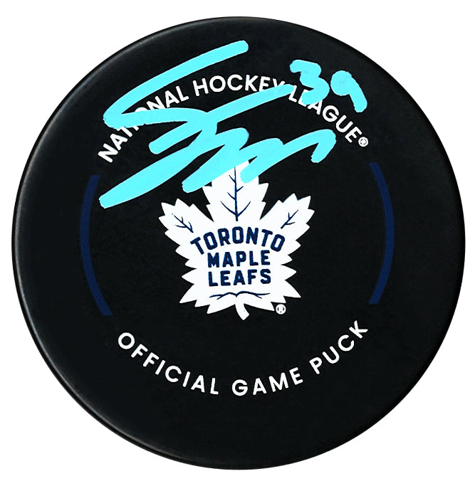 Fraser Minten Autographed Toronto Maple Leafs Official Puck