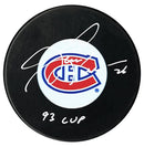 Gary Leeman Autographed Montreal Canadiens Stanley Cup Inscribed Puck CoJo Sport Collectables Inc.