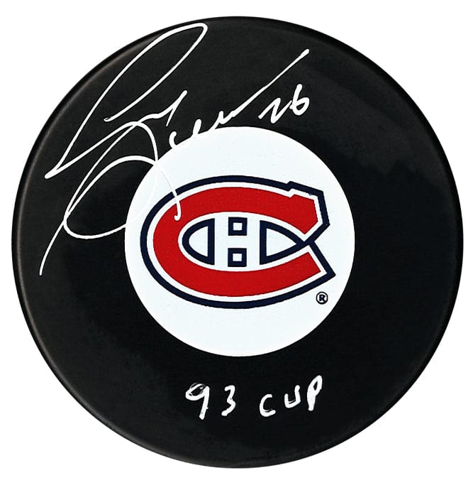 Gary Leeman Autographed Montreal Canadiens Stanley Cup Inscribed Puck CoJo Sport Collectables Inc.