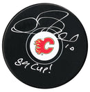 Gary Roberts Autographed Calgary Flames Stanley Cup Inscribed Puck (Small Logo) CoJo Sport Collectables Inc.