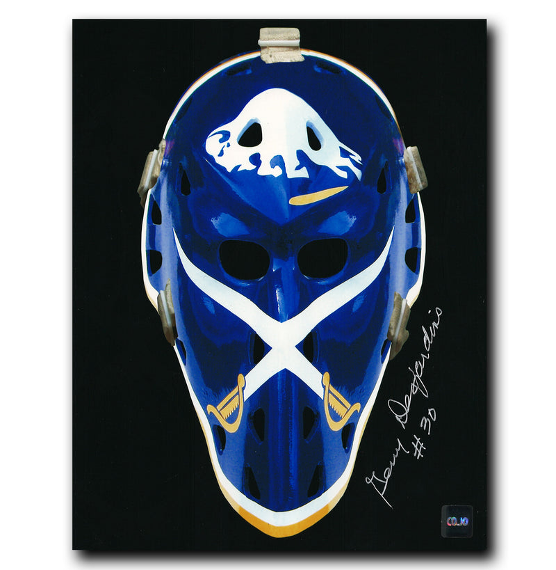 Gerry Desjardins Buffalo Sabres Autographed Mask 8x10 Photo