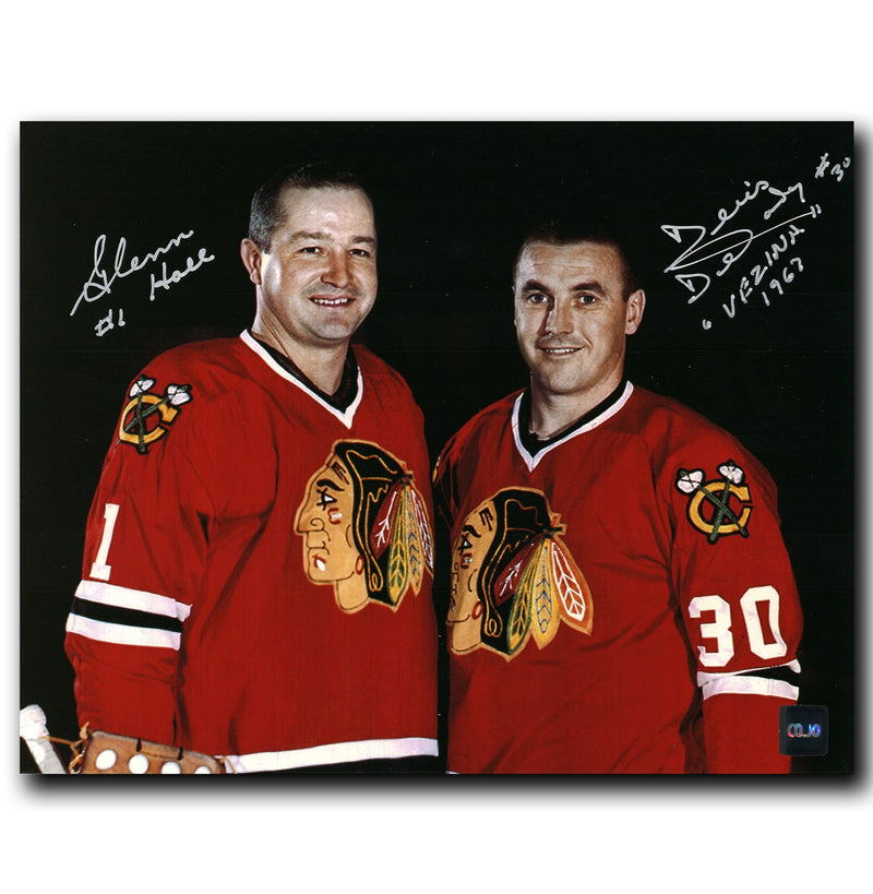 Glenn Hall and Denis DeJordy Chicago Blackhawks Dual Autographed 8x10 Photo CoJo Sport Collectables Inc.