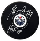 Glenn Anderson Autographed Edmonton Oilers HOF Inscribed Puck - CoJo Sport Collectables Inc.