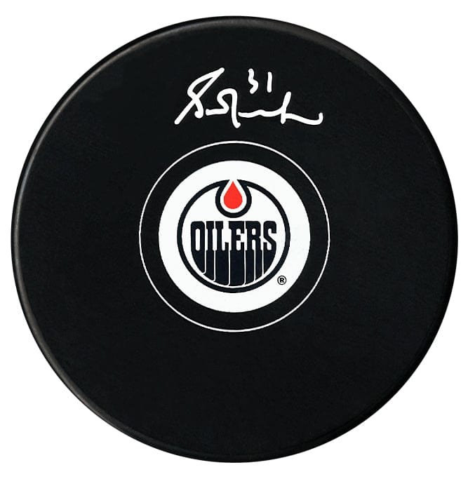 Grant Fuhr Autographed Edmonton Oilers Puck (Small Logo) CoJo Sport Collectables Inc.
