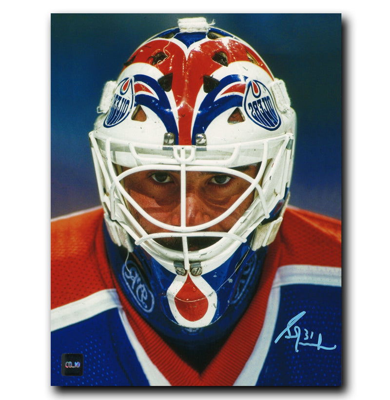 Grant Fuhr Edmonton Oilers Autographed Mask 8x10 Photo CoJo Sport Collectables Inc.