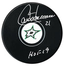 Guy Carbonneau Autographed Dallas Stars HOF Inscribed Puck (Small Logo) CoJo Sport Collectables Inc.