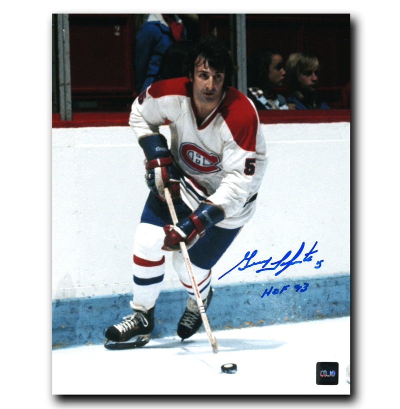 Guy Lapointe Montreal Canadiens Autographed White 8x10 Photo CoJo Sport Collectables Inc.