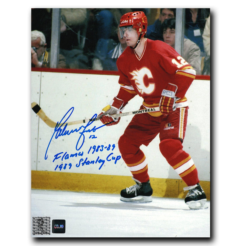Hakan Loob Calgary Flames Autographed Action Inscribed 8x10 Photo CoJo Sport Collectables Inc.