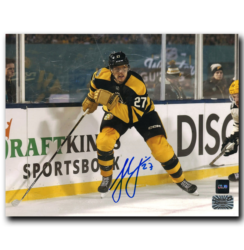 Hampus Lindholm Boston Bruins Autographed Winter Classic 8x10 Photo