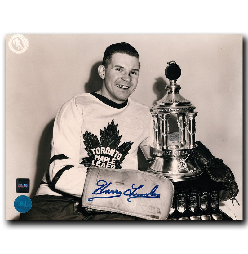 Harry Lumley Toronto Maple Leafs Autographed Vezina 8x10 Photo CoJo Sport Collectables Inc.
