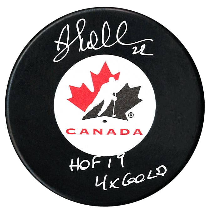 Hayley Wickenheiser Autographed Team Canada HOF and 4x Goal Dual Inscribed Puck CoJo Sport Collectables Inc.