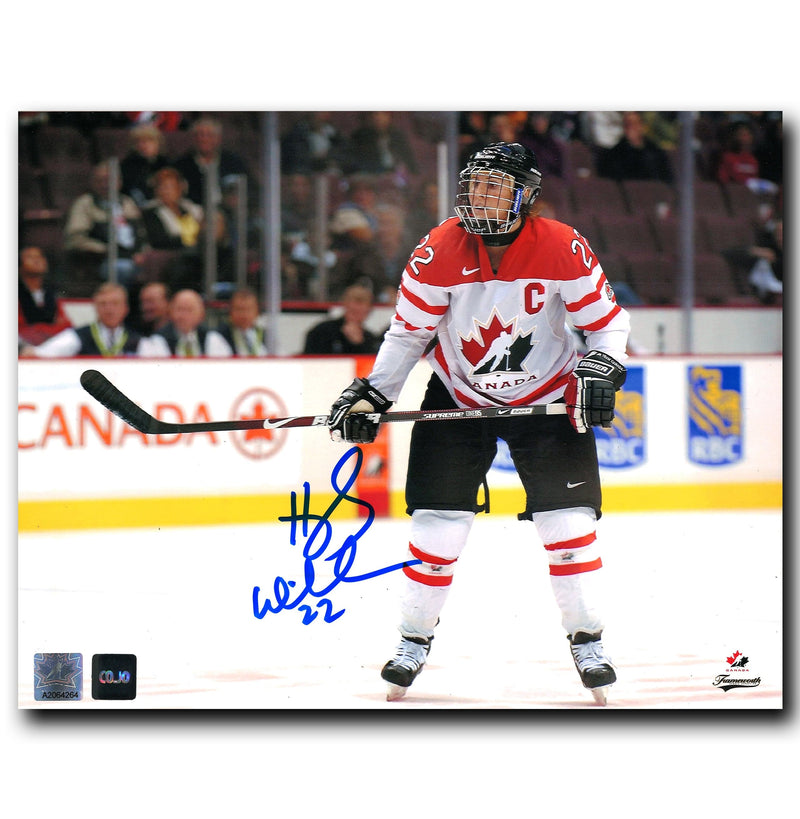 Hayley Wickenheiser Team Canada Autographed Action 8x10 Photo (White) CoJo Sport Collectables