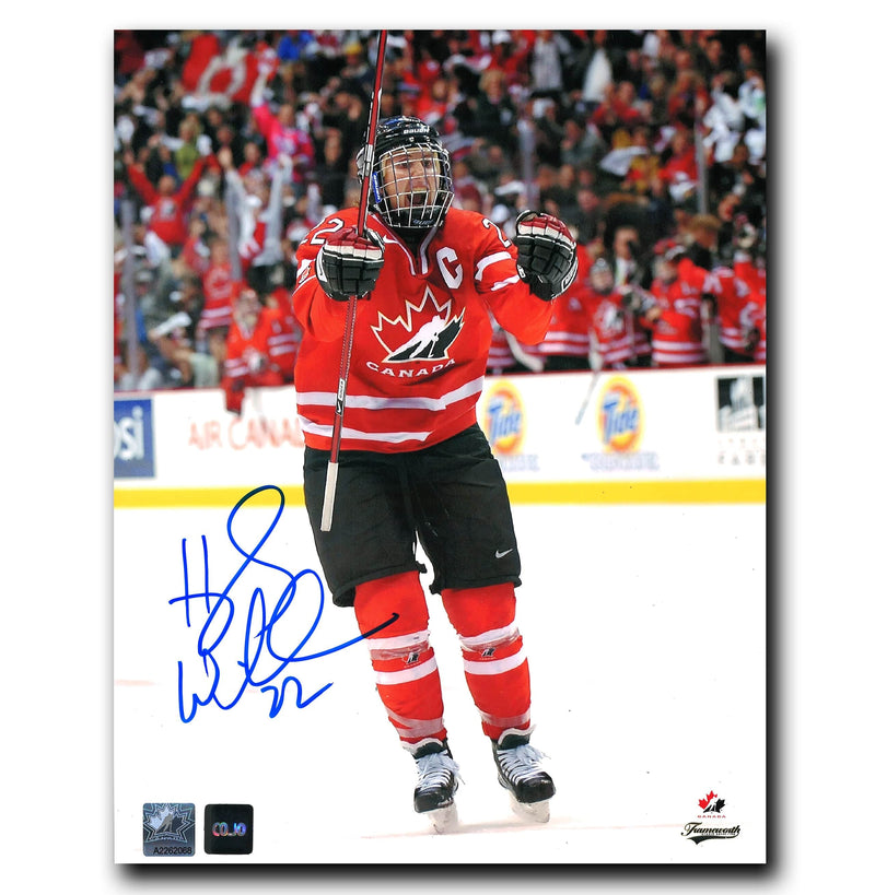 Hayley Wickenheiser Team Canada Autographed Goal Celebration 8x10 Photo CoJo Sport Collectables