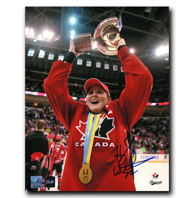 Hayley Wickenheiser Team Canada Autographed Trophy 8x10 Photo CoJo Sport Collectables