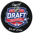 Hendrix Lapierre Autographed 2020 NHL Draft Inscribed Puck CoJo Sport Collectables Inc.