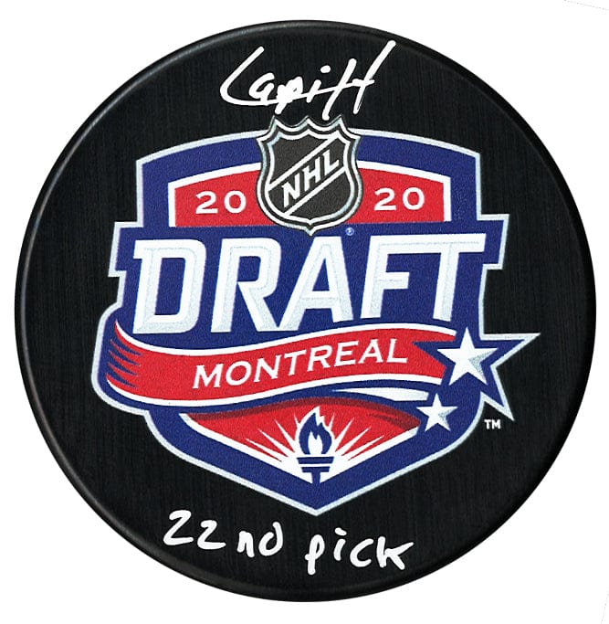Hendrix Lapierre Autographed 2020 NHL Draft Inscribed Puck CoJo Sport Collectables Inc.