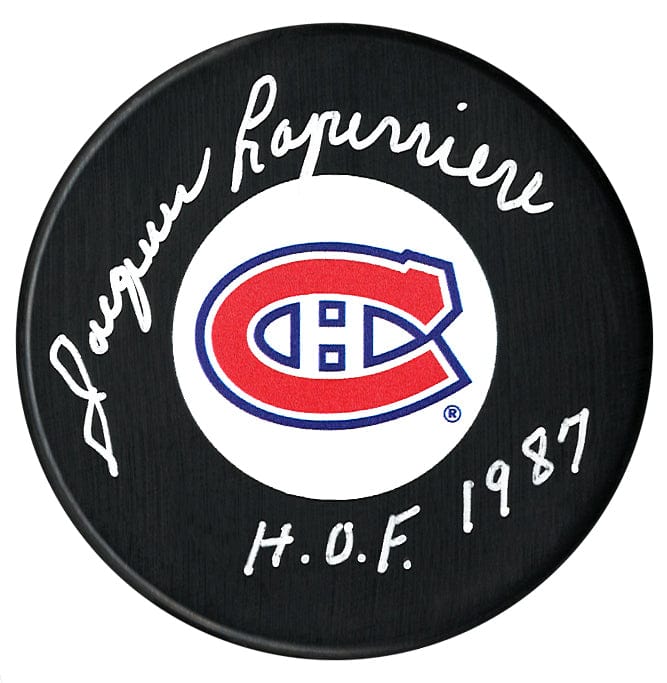 Jacques Laperriere Autographed Montreal Canadiens HOF Inscribed Puck CoJo Sport Collectables Inc.