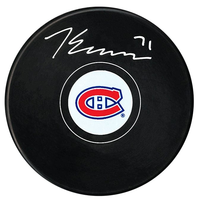 Jake Evans Autographed Montreal Canadiens Puck CoJo Sport Collectables Inc.