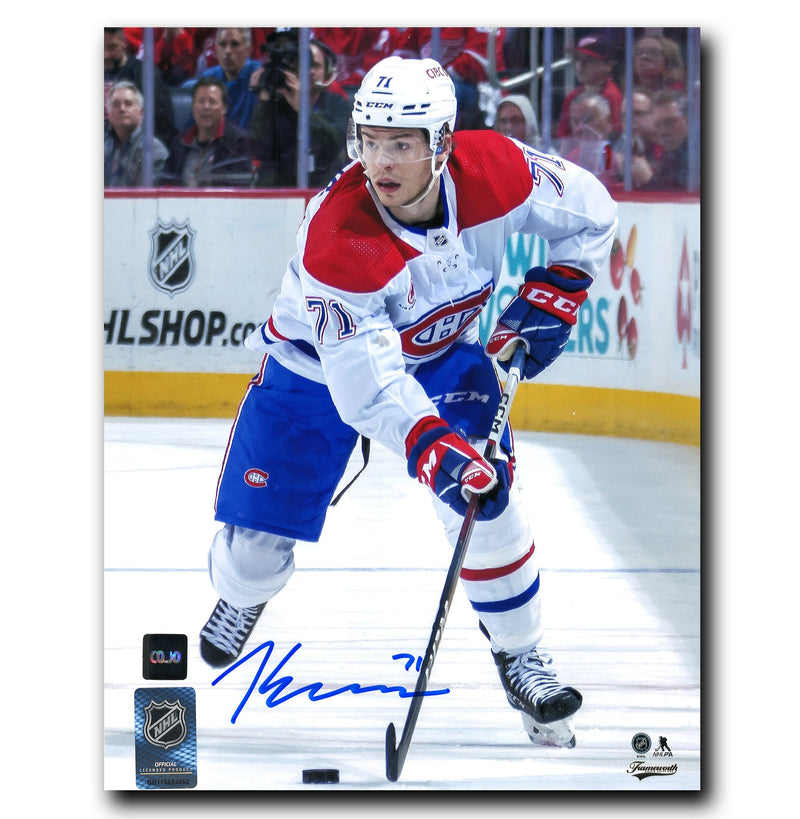 Jake Evans Montreal Canadiens Autographed Away 8x10 Photo CoJo Sport Collectables Inc.