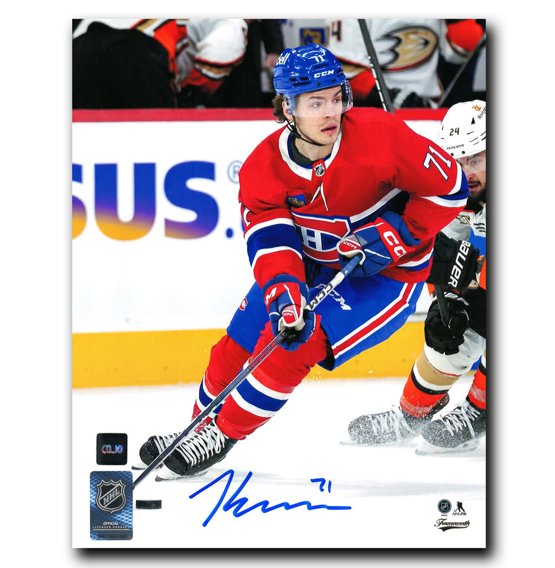 Jake Evans Montreal Canadiens Autographed Home Action 8x10 Photo CoJo Sport Collectables Inc.