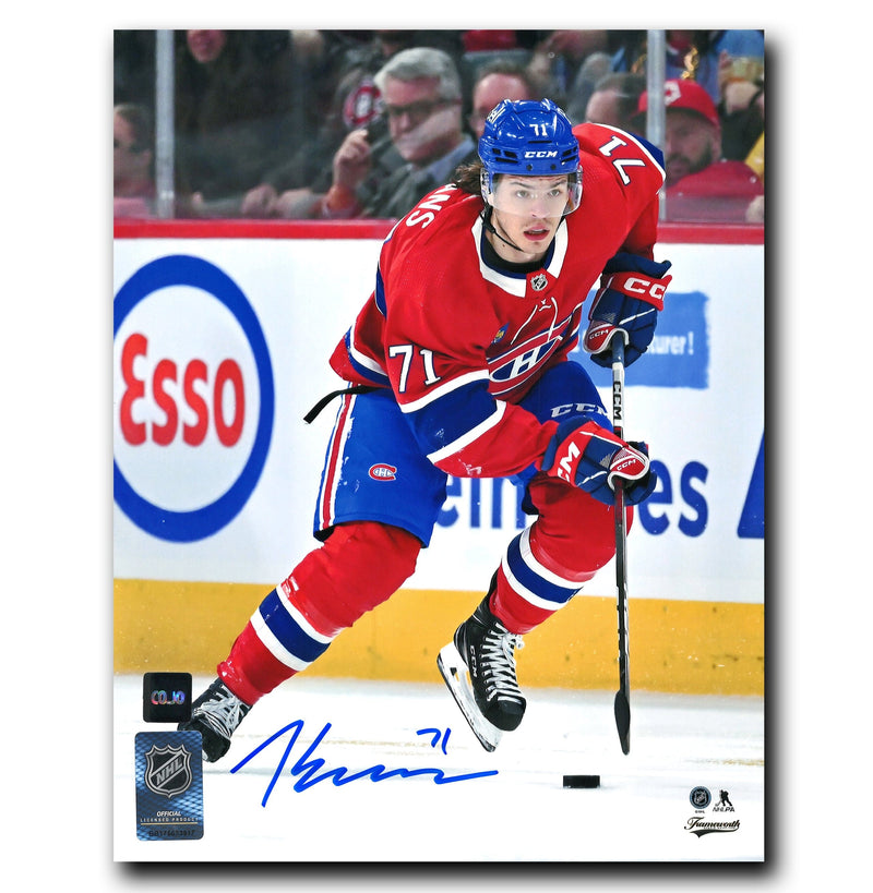 Jake Evans Montreal Canadiens Autographed Home Skating 8x10 Photo CoJo Sport Collectables Inc.