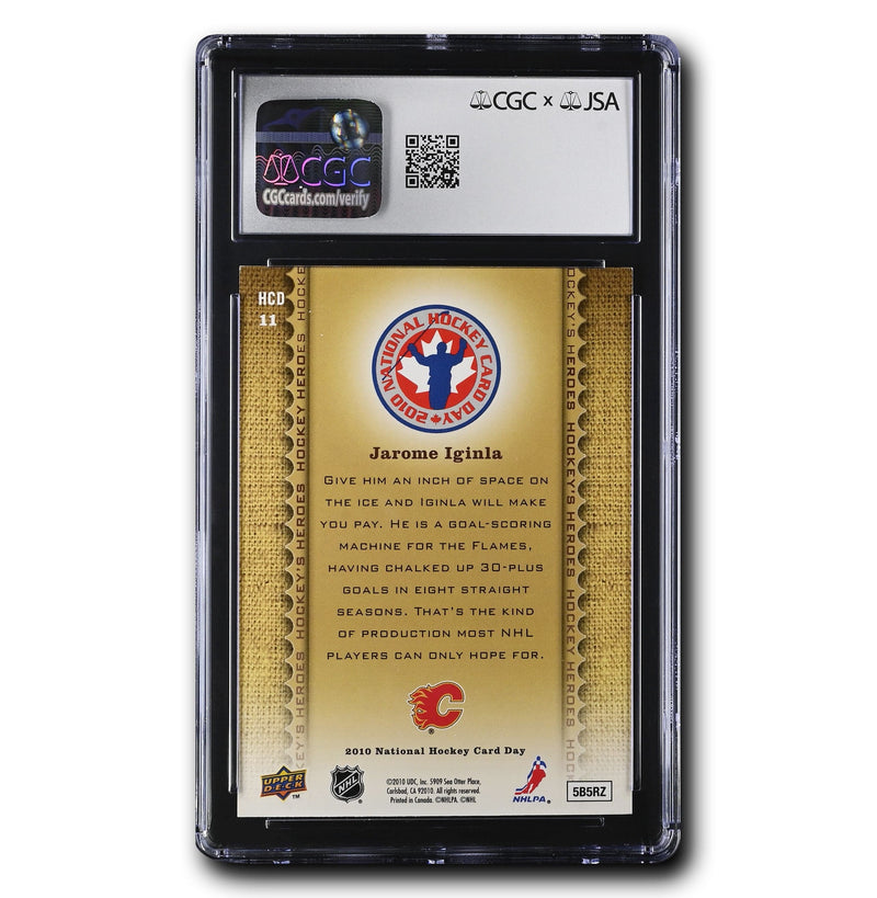 Jarome Iginla Autographed 2009-10 UD National Hockey Card Day