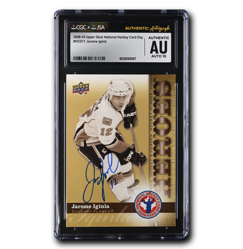 Jarome Iginla Autographed 2009-10 UD National Hockey Card Day